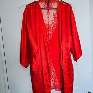 LaSenza Red Satin and Lace Robe